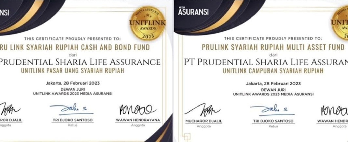 Prudential Syariah Raih Dua Penghargaan dalam Unit Link Awards 2023 Media Asuransi